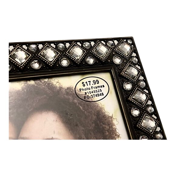 NEW Rhinestone & Bronze Metal PICTURE FRAME 4x6 Vertical or Horizontal Western - Picture 4 of 7